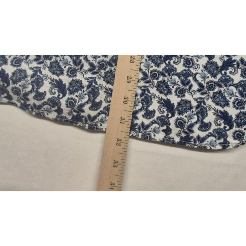Cremieux Men's Blue‎ & White Flowery Print Button Down Short Sleeve Shirt sz. L - Picture 9 of 11